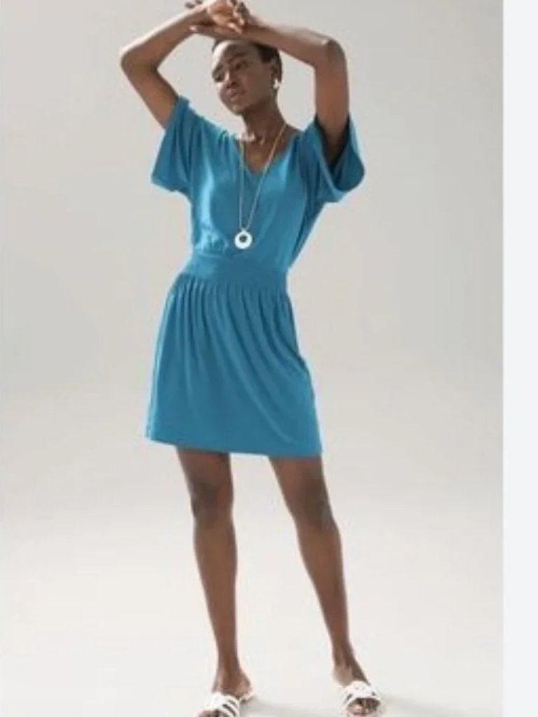 White House Black Market Kimono Smock Dress, Teal / Blue | Xs